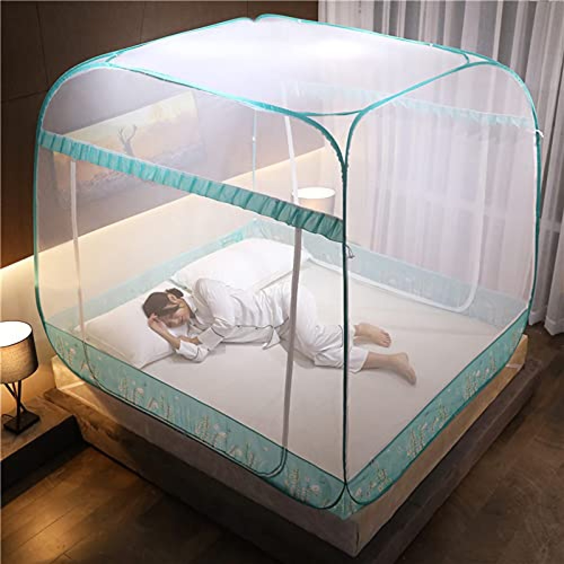 ZJCQA U-Shaped Pop Up Mosquito Net Anti Mosquito Bed Tent Free Standing Portable Foldable Pop Up ZJCQA U-Shaped Pop Up Mosquito Net Anti Mosquito Bed Tent Free Standing Portable Foldable Pop Up