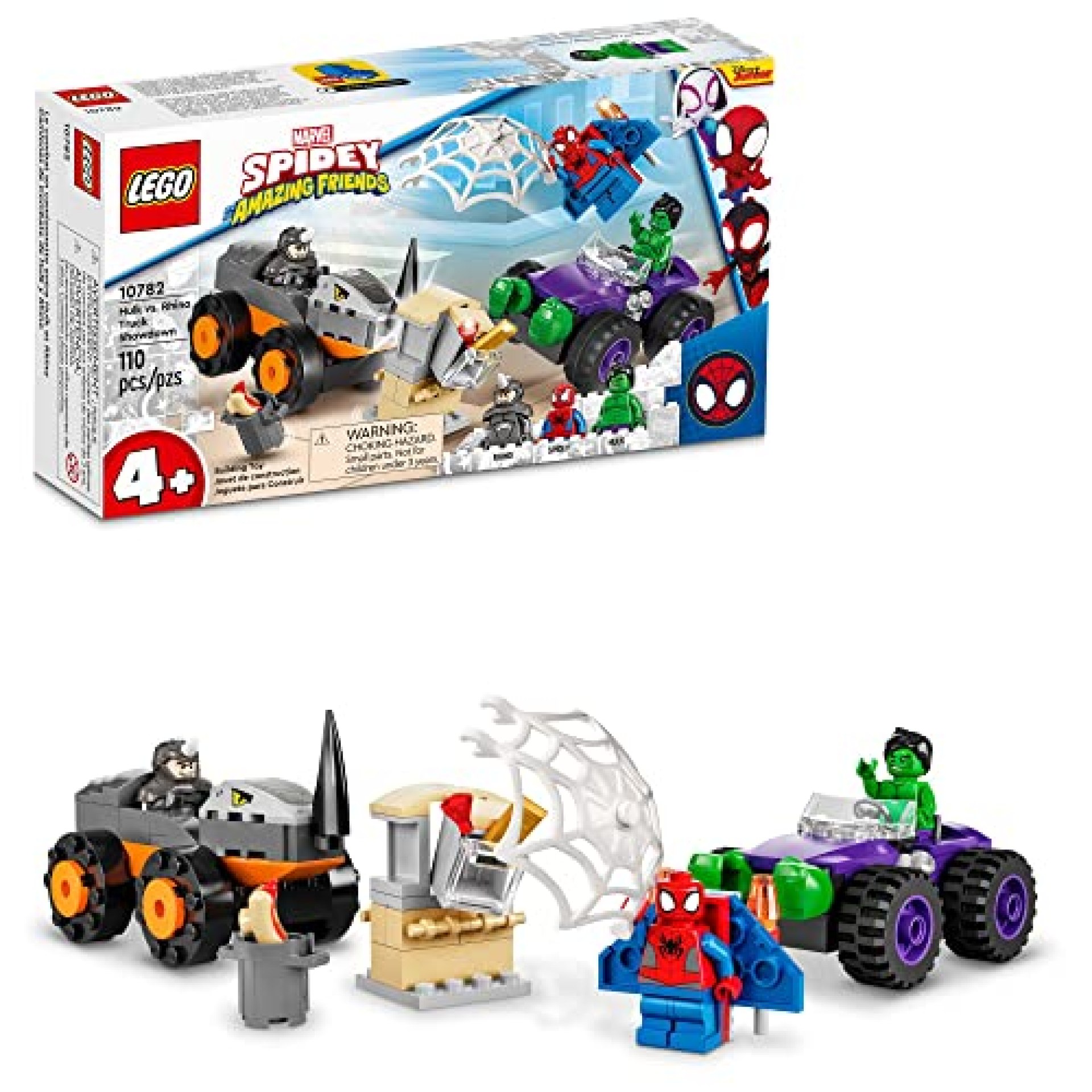 LEGO Marvel Hulk vs. Rhino Monster Truck Showdown, Toy for Kids, Boys & Girls Ages 4 and Up with LEGO Marvel Hulk vs. Rhino Monster Truck Showdown, Toy for Kids, Boys & Girls Ages 4 and Up with