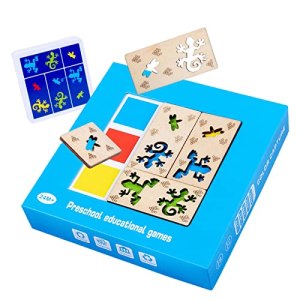 10 Pcs Color Match Game – Color Capture Jigsaw Puzzles,Wooden Puzzles for Toddlers, Educational