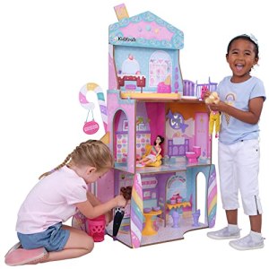 KidKraft Candy Castle Wooden Dolls House with Furniture and Accessories, Play Set with Llama Unicorn