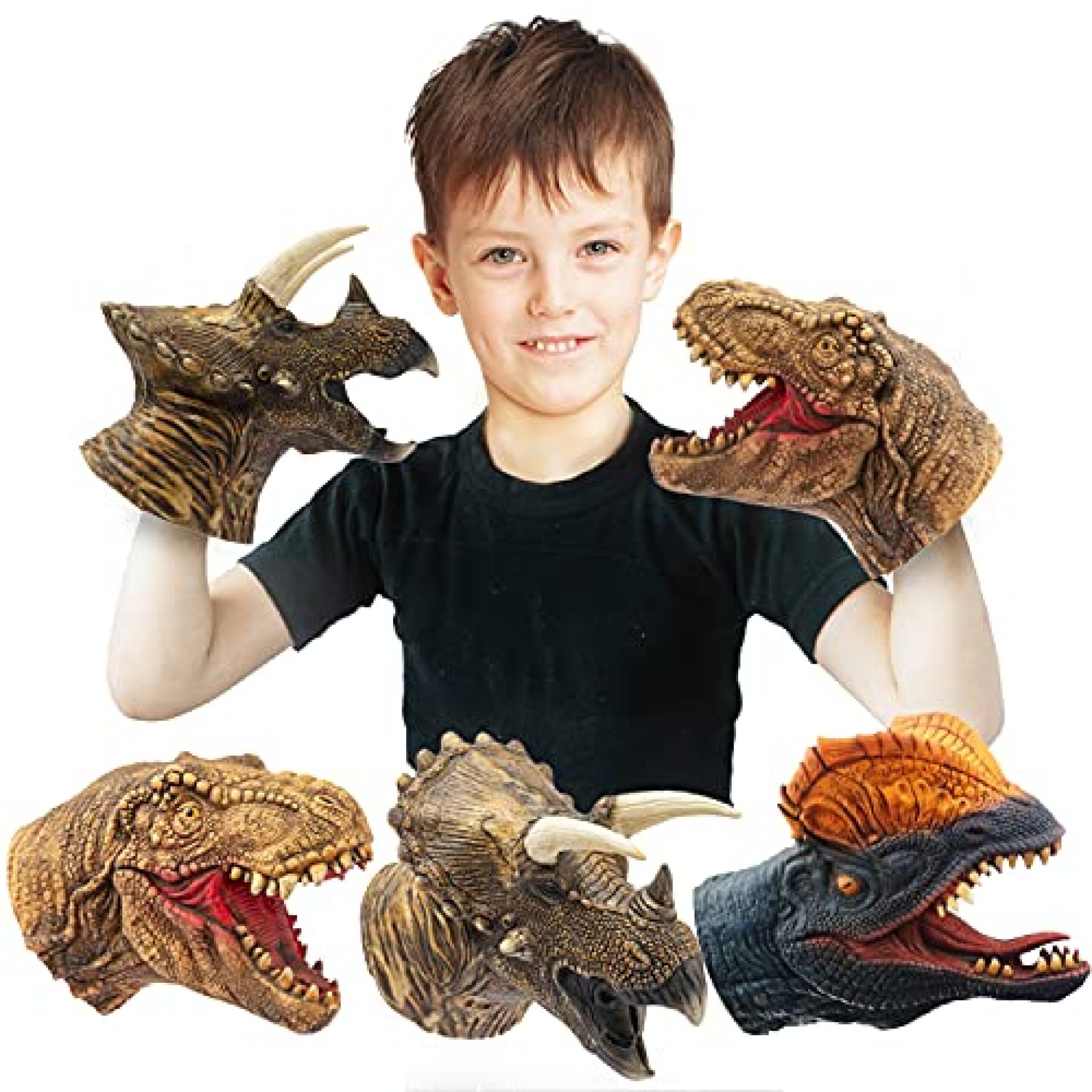 Yolococa Dinosaur Hand Puppets Realistic Latex Soft Animal Head Toys Set, Hand Puppet Toys Gift for Yolococa Dinosaur Hand Puppets Realistic Latex Soft Animal Head Toys Set, Hand Puppet Toys Gift for
