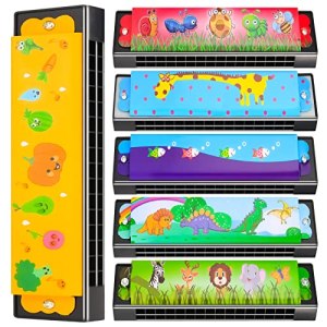KFPPLXQ 6 Styles Harmonica for Kids, Lightweight Cartoon Harmonica with Double Row of 16 Holes,