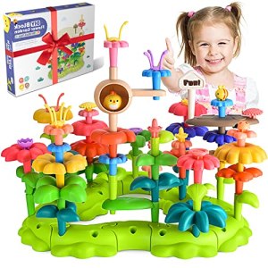 Kreadns Toys for Toddler Girls 2 3 4 5 6 Year Old, Flower Garden Building Toys Set, Gardening
