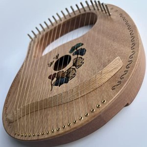 Musical Instrument Lyre Harp, 19 Metal Strings Maple Saddle Mahogany Body Lyre Harp Stringed