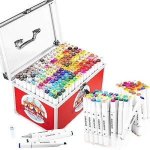 KINSPORY Alcohol Markers, 160 Colors Dual Tip Permanent Art Markers for Artist Drawing, Coloring,