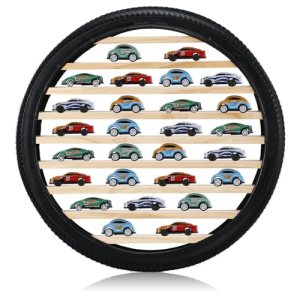 Lineshading Tire Toy Box Wall Display Shelf Model Car Display Case Stand for 1/64 Car Collectibles,
