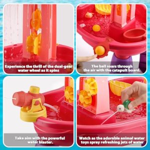 Jugana Water Table for Toddler 3-5 1-3 – Outdoor Kids Water Table – Sand Sensory Table Beach Summer