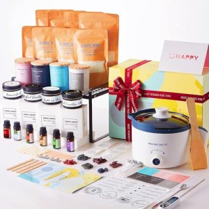 KQU Candle Making Kit with Electric Wax Melter, Soy Wax for Candle Making, DIY Complete Candle Set