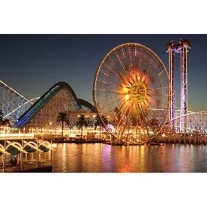 JW-MZPT Wooden Puzzles, Happy Valley Ferris Wheel Puzzle Educational Toys Fun Decompression