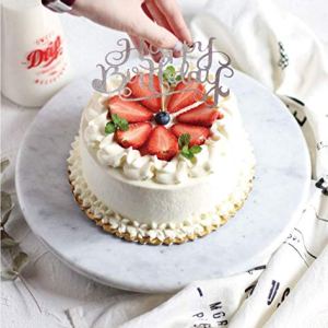 KUANDARMX Cake Turntable, DIY Mold Rotating Cake Stand Turntable 12 Inch Natural Marble Cake