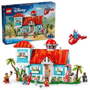 LEGO | Disney Lilo and Stitch Beach House Building Toy Set with 6 Rooms, Rooftop Observatory, a