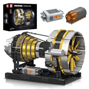 Mould King 10141 Technik Aircraft Engine Building Blocks Toy, 2256 Pieces Engine Clamping Building