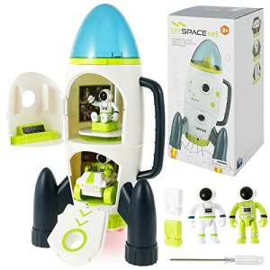 Kids Space Rocket Set 42cm Large Space Toys Including Astronauts Rocket Cart and Space Bag Realistic
