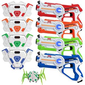 Kidzlane Laser Tag Set – 4 Players with Vest and Spider Target, Indoor/Outdoor Fun for Kids, Boys