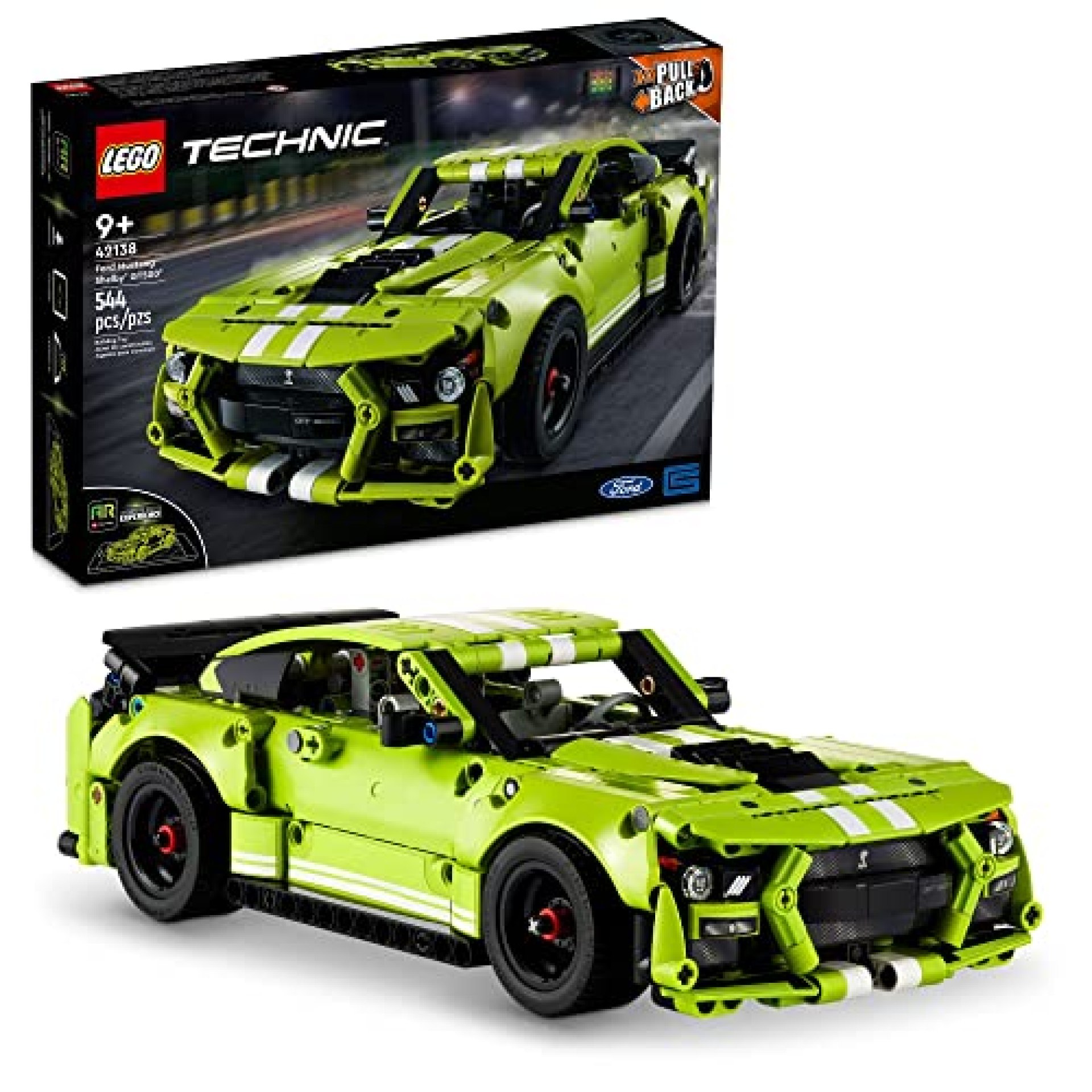 LEGO Technic Ford Mustang Shelby GT500 Building Set 42138 – Pull Back Drag Race Toy Car Model Kit, LEGO Technic Ford Mustang Shelby GT500 Building Set 42138 – Pull Back Drag Race Toy Car Model Kit,