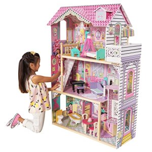 KidKraft Annabelle Wooden Dolls House With Furniture And Accessories Included (3 storey play set for