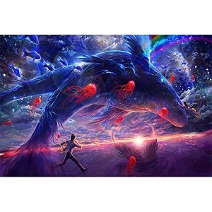 JW-MZPT Wooden Puzzles, Cartoon Landscape Decompression Educational Toys Porch Decorative Painting,