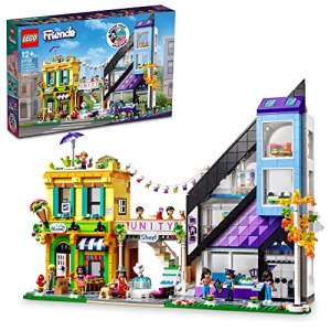 LEGO Friends Downtown Flower and Design Stores 41732 Building Set – Buildable Toy with Apartment,