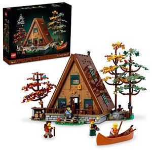 LEGO 21338 Ideas A-Frame Cabin Set, Countryside House Model Building Kit for Adults with 4