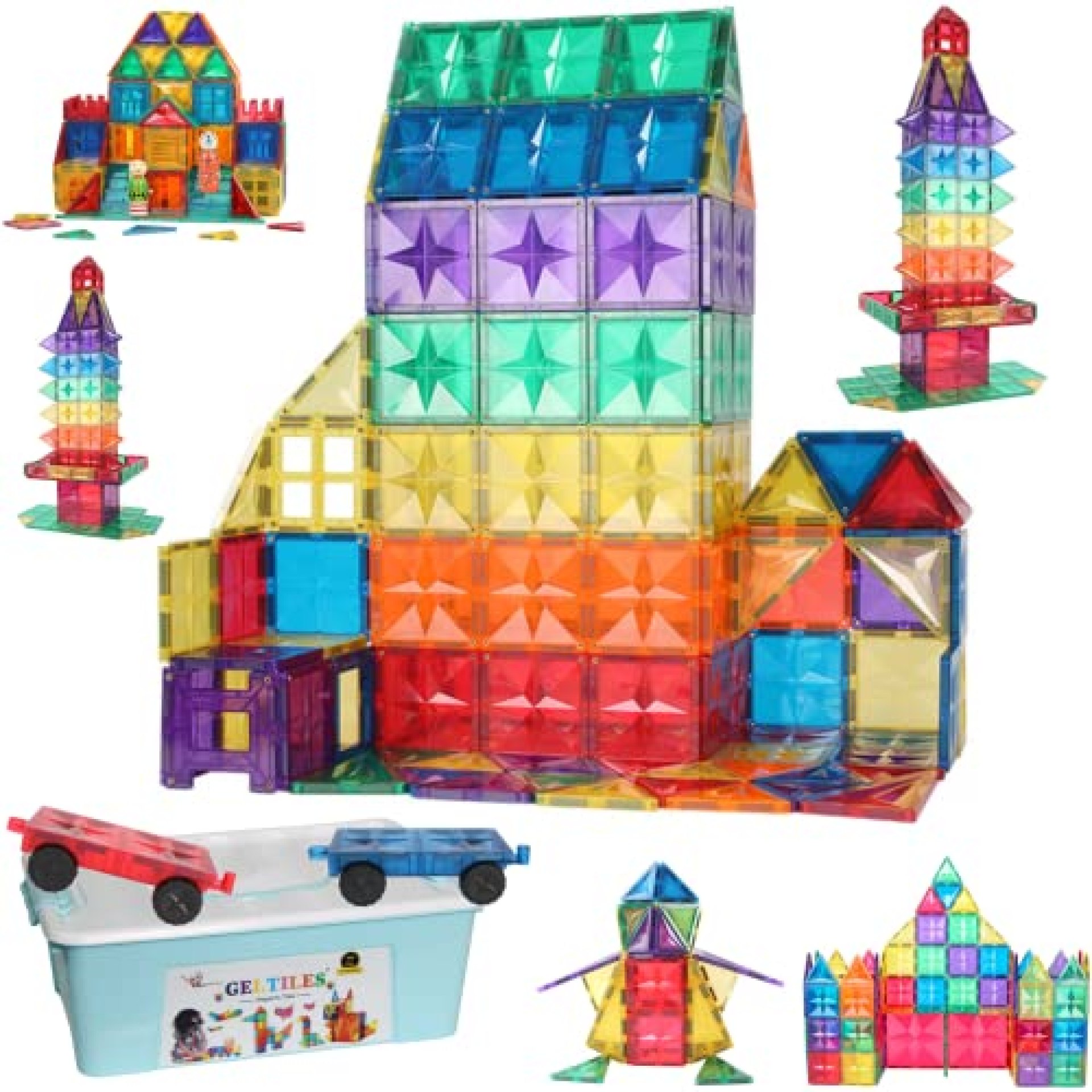 GELTILES® Grand Magnetic Tiles -110 Pcs Set of Magnetic Building Tiles, Constructing&Creative GELTILES® Grand Magnetic Tiles -110 Pcs Set of Magnetic Building Tiles, Constructing&Creative