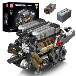 Mould King 10131 W16 Engine Building Blocks Sets, V8 Engine Model kit That Run, Build Your Own STEM