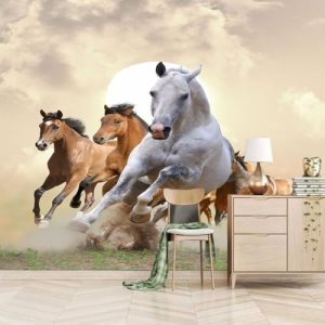 mural 3d wallpaper Animal Horse W365 X H254 CM Wall Decor Home Craft Wall Decal Wall Non-Woven