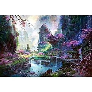 JW-MZPT Wooden Puzzle, Lover Gift Classic Home Decoration, DIY Assembled Cherry Canyon,4000pieces