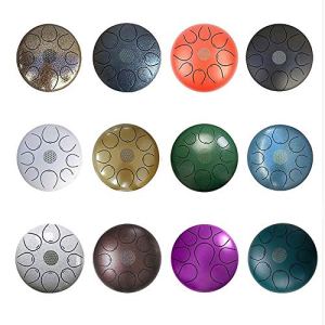 JTKDL Steel Tongue Drum Tongue Drum Black Handpan Drum with Padded Travel Bag, Mallets for Kids
