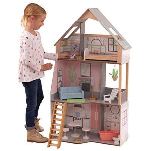 KidKraft 10229 Dollhouse with Furniture and Accessories Included, 3 Storey Play Set for 30 cm/12