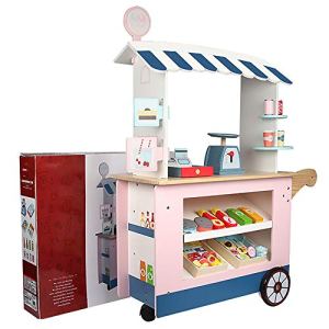JW-YZWJ Children’s Puzzle Simulation Supermarket Cashier Counter Sales Stall Convenience Store Cart