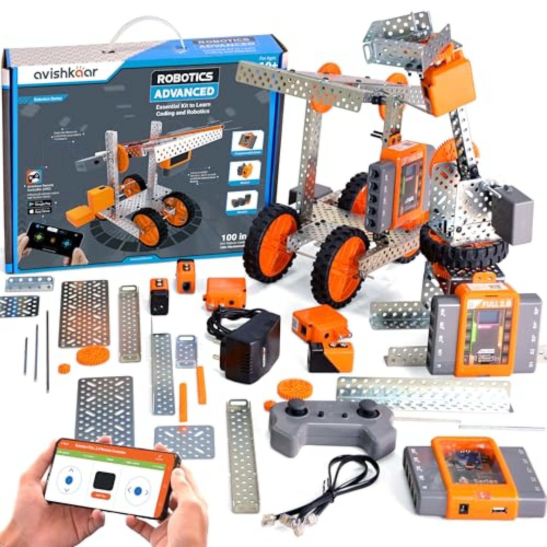 Avishkaar Robotics Advanced Kit, 150-in-1 DIY STEM Metal Kit, Multicolor, 150+ Parts, Learn Robotics Avishkaar Robotics Advanced Kit, 150-in-1 DIY STEM Metal Kit, Multicolor, 150+ Parts, Learn Robotics