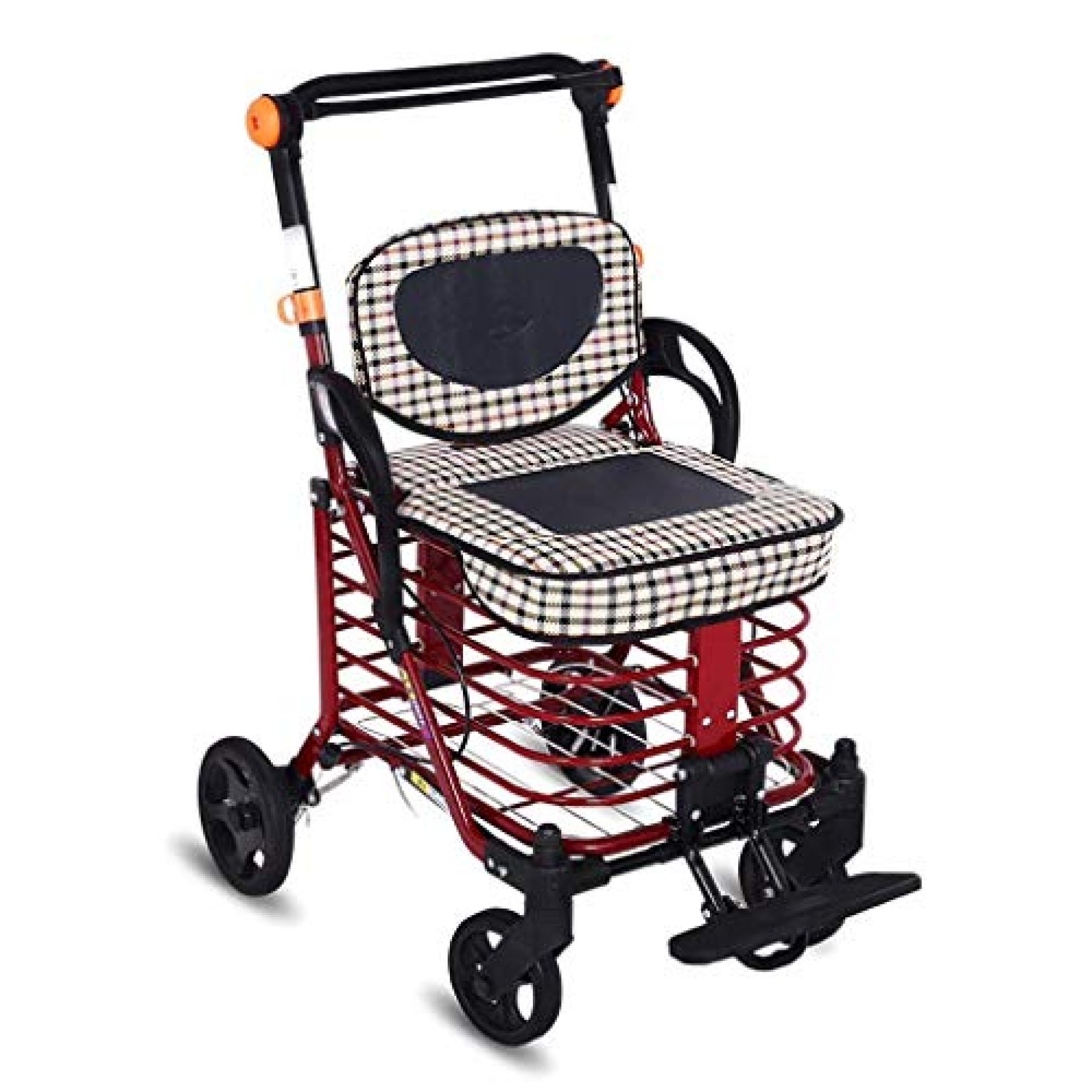QIVGXBO Leunlee Shopping Trolley For The Elderly/Wrought Iron Folding Stroller/Walker With Brake + QIVGXBO Leunlee Shopping Trolley For The Elderly/Wrought Iron Folding Stroller/Walker With Brake +