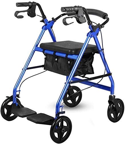 QIVGXBO Leunlee Walker Indoor Adult Heavy Duty Rollator Walker with Seat Folding Aluminum Rolling QIVGXBO Leunlee Walker Indoor Adult Heavy Duty Rollator Walker with Seat Folding Aluminum Rolling