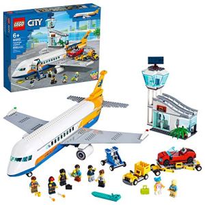 LEGO City Passenger Airplane 60262, with Radar Tower, Airport Truck with a Car Elevator, Red