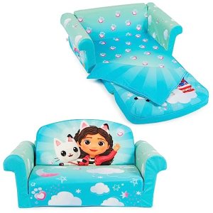 MARSHMALLOW Furniture, Gabby’s Dollhouse 3-in-1 Slumber Sofa Baby Lounger, Convertible Kids Couch,
