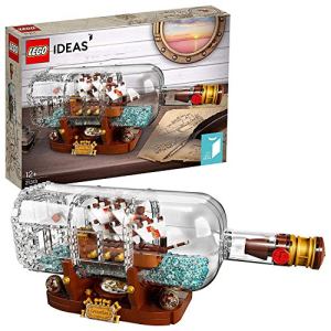 LEGO 21313 Ideas Ship in Bottle Construction Set, Brick-built Bottle and Stand, Creative Building