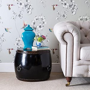 KAFELE New Chinese Hand-Painted Drum Stool Creative Cowhide Drum Stool Tapable Classical Dressing