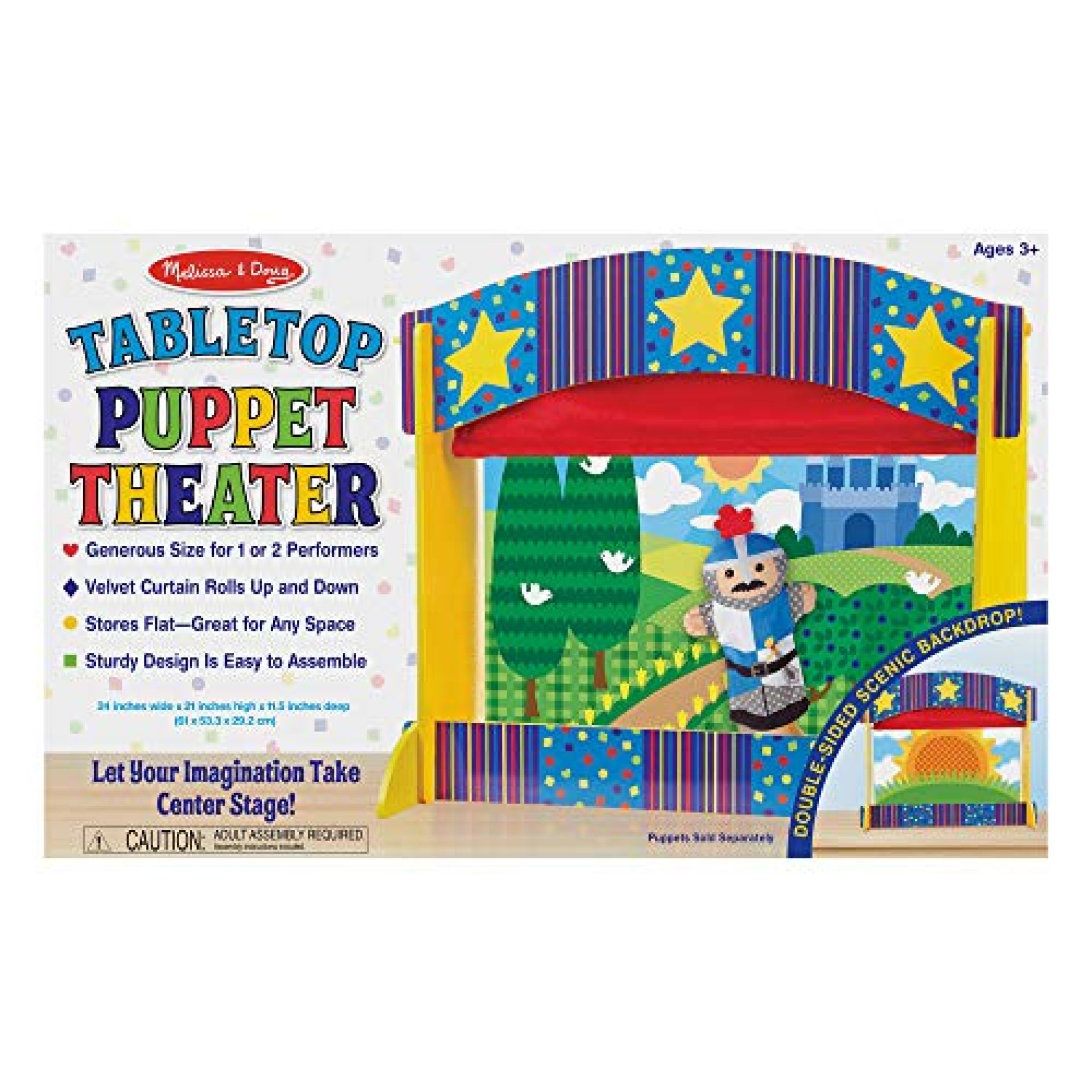 Melissa & Doug Tabletop Puppet Theater – Puppet Theaters – Child – Velvet Curtain, Double-Sided Melissa & Doug Tabletop Puppet Theater – Puppet Theaters – Child – Velvet Curtain, Double-Sided
