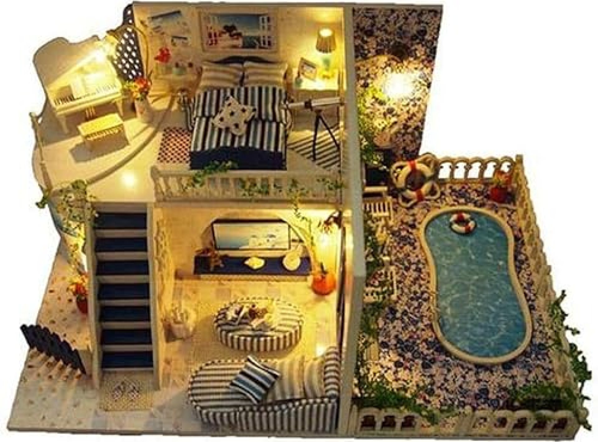 UDYGQM Romantic and Cute Dollhouse Miniature DIY House Kit Creative Room Perfect DIY Gift for UDYGQM Romantic and Cute Dollhouse Miniature DIY House Kit Creative Room Perfect DIY Gift for