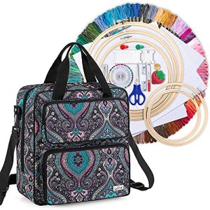 LoDrid Embroidery Starter Kit with Storage Bag, Cross Stitch Kits Tools with Case for Beginners,