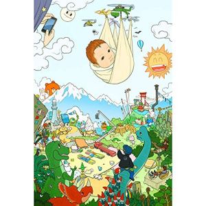 FFYUGO Adult Wooden Puzzles, Birth of Newborns, Home Decoration 500,1000,1500,2000,3000,4000 Pieces,
