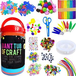 MOVEBO Mega Craft Cube Arts and Crafts Supplies for Kids – Assorted Craft Art Supply Kit for