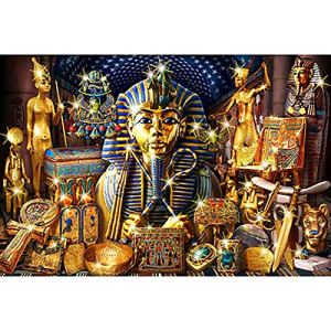 JW-YZWJ Adult Wooden Puzzle, Egyptian Pharaoh, Cartoon Landscape Decompression Educational Toy Porch