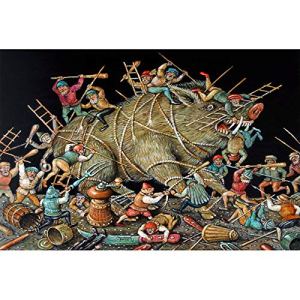 JW-MZPT Wooden Adult Jigsaw Puzzle, Assembling Early Education Puzzle Cartoon Anime Animal