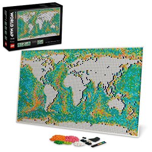 LEGO Art World Map 31203 Building Set – Collectibe Wall Art for Adults, Featuring Accompanying