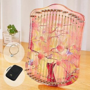 Lyre Harp Harpsichord Liras Harp Beginner Musical Instruments With Musical Notes (Color : Red Cat,