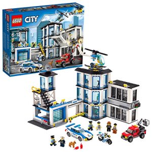 LEGO City Police Station 60141 Building Kit with Cop Car, Jail Cell, and Helicopter, Top Toy and
