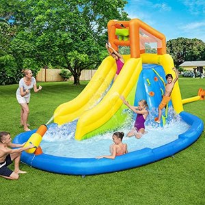 LANGWEI 5-In-1 Kids Inflatable Jumping Castle with Blower, Water Park Bounce House with Climbing