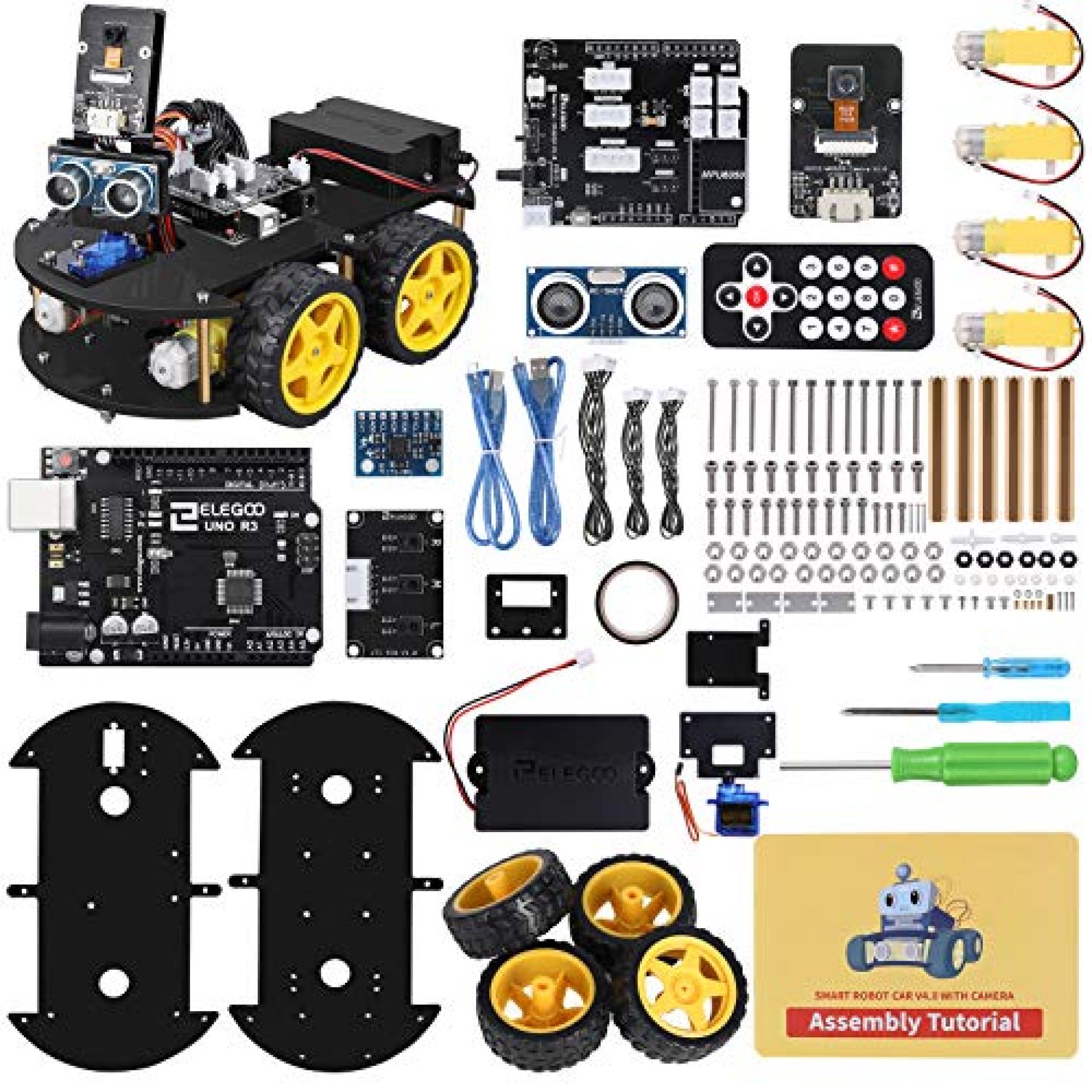 ELEGOO UNO R3 Project Smart Robot Car Kit V4 with UNO R3, Line Tracking Module, Ultrasonic Sensor, ELEGOO UNO R3 Project Smart Robot Car Kit V4 with UNO R3, Line Tracking Module, Ultrasonic Sensor,