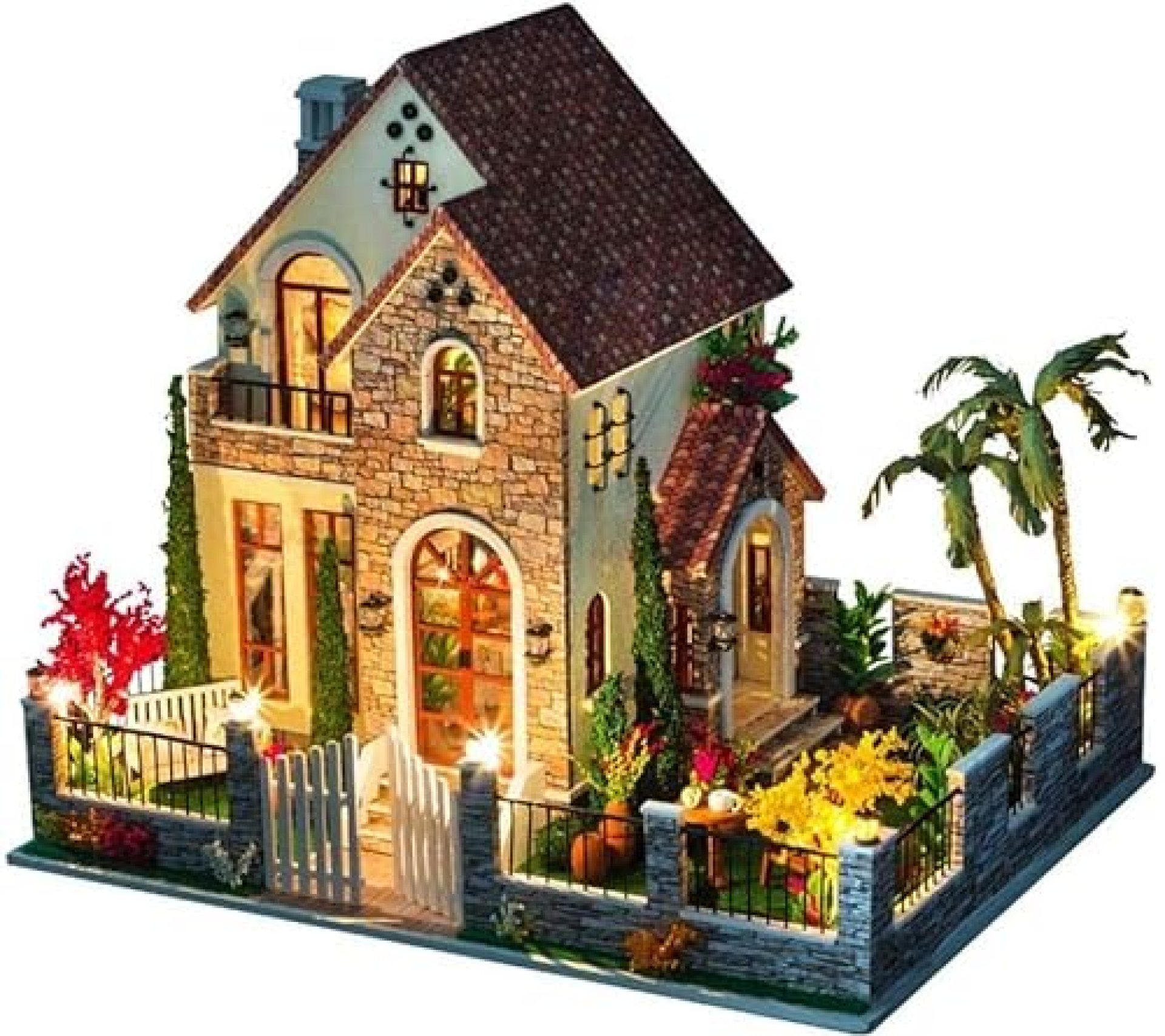 UDYGQM Handmade Puzzle,Miniature Dollhouse DIY Kit Light Apartment Series Houses Accessories Wooden UDYGQM Handmade Puzzle,Miniature Dollhouse DIY Kit Light Apartment Series Houses Accessories Wooden